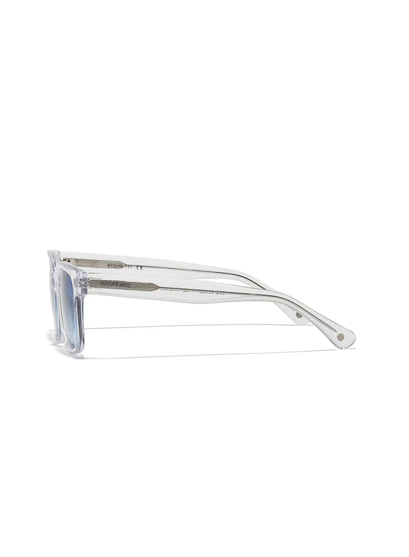 30Sundays Isle,Unisex Sunglasses, Square Sunglasses, UV Protection: UV400 (Transparent,Blue)