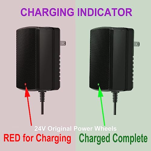 LAZORA 24V Charger for Kids Ride On Car Toys 24 Volt Battery Charger Wrangler SUV Kid Trax Dynacraft Toy Car Jeep ATV Quad Disney Electric Ride-On Charger 24V Battery Charger - Image 5