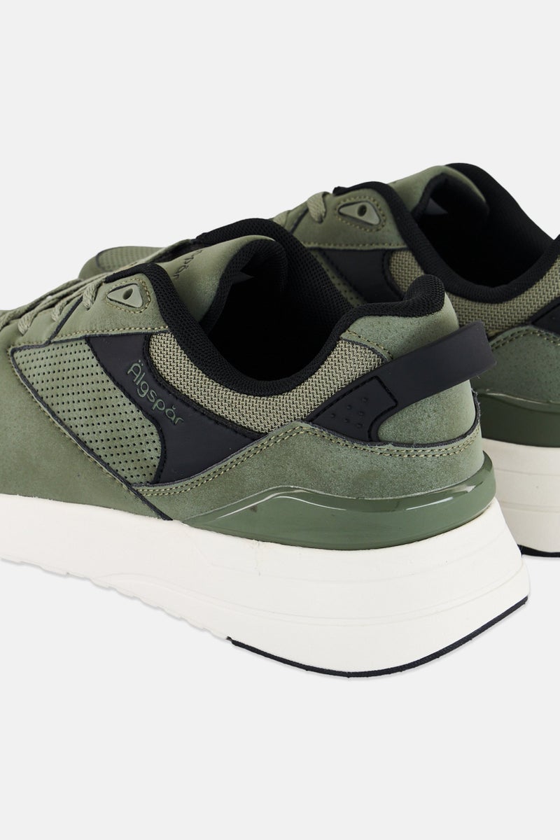 Algspar Men Lace Up Casual Shoes, Olive - Image 3