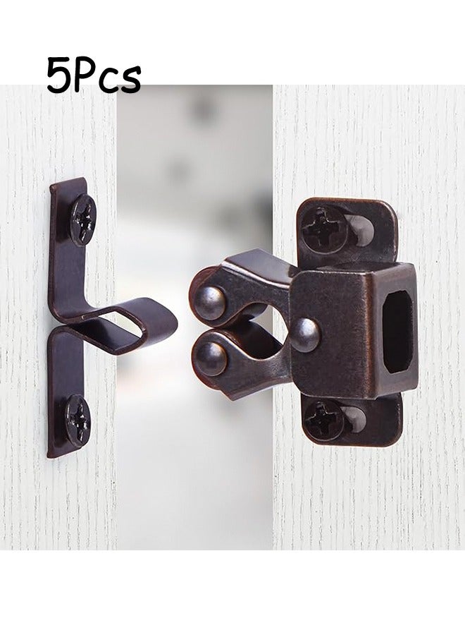 5 Pcs Cabinet Latch Double Roller Catch Hardware Sturdy Cabinet Latches and Catches Latch Hardware Roller Lock Buckle With Built-in High Strength and Toughness for Lockers Cupboard Closet Door - Image 1