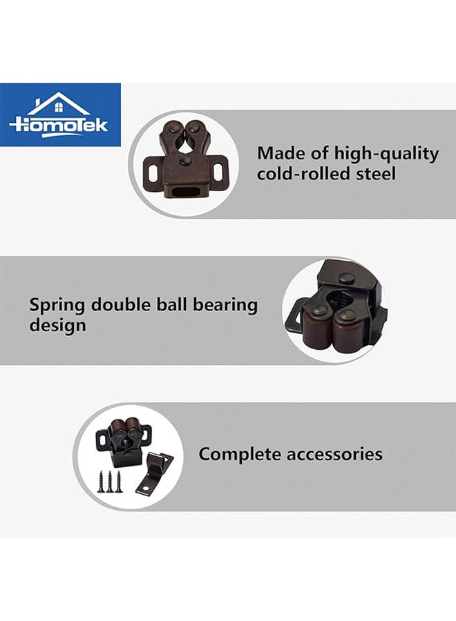 5 Pcs Cabinet Latch Double Roller Catch Hardware Sturdy Cabinet Latches and Catches Latch Hardware Roller Lock Buckle With Built-in High Strength and Toughness for Lockers Cupboard Closet Door - Image 2