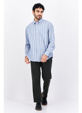 GANT Men Relaxed Fit Stripped Long Sleeve Casual Shirt, Blue Combo  - Image 4