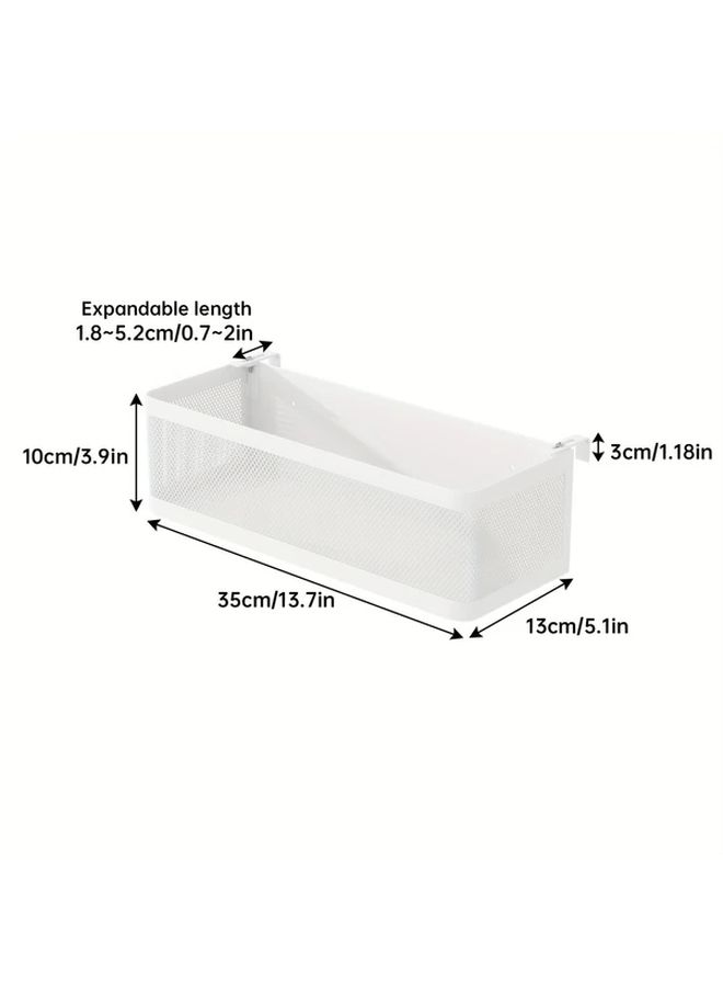 Black Adjustable Bedside Storage Rack with Hooks Multi Purpose Hanging Organizer - Image 3