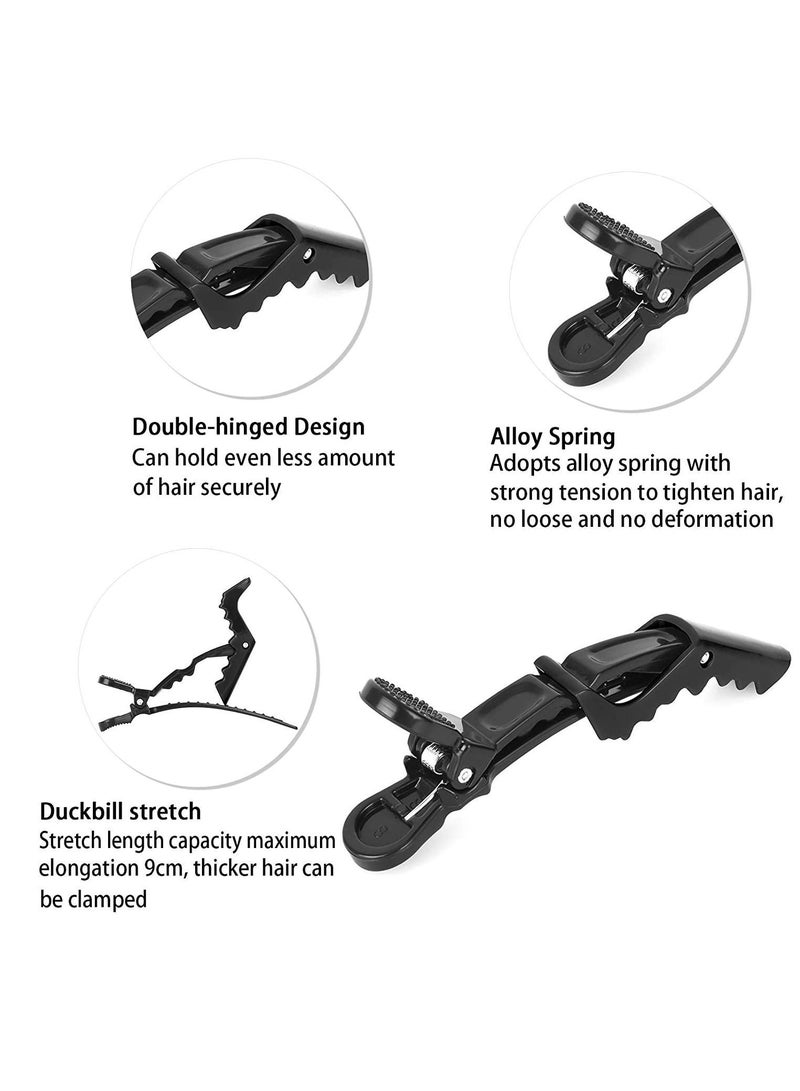 NIBEMINENT Rat Tail Combs, Hair Clips, Parting Comb for Braids, Metal Long Steel Pin Teasing Alligator Styling Sectioning Professional Salon 3Pcs+7Pcs - Image 2