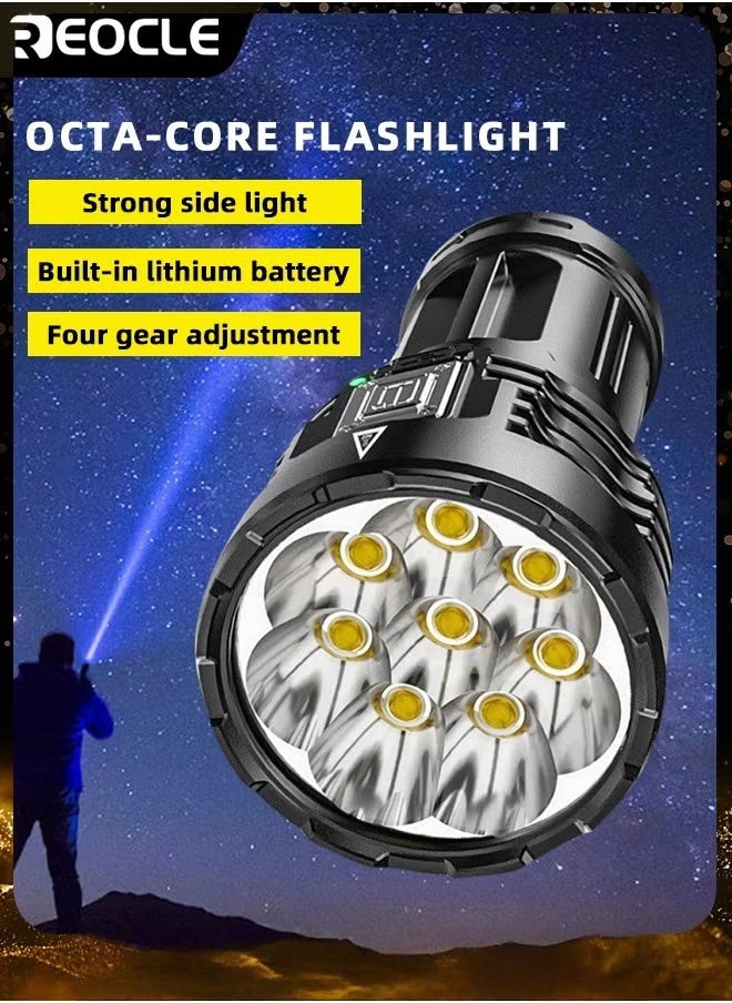 REOCLE Rechargeable LED Flashlights Powerful Torch with High Lumens & High Power & 5 Modes & IPX7 Waterproof & Long Lasting Powerful Handheld Flashlight for Camping Emergencies  - Image 1
