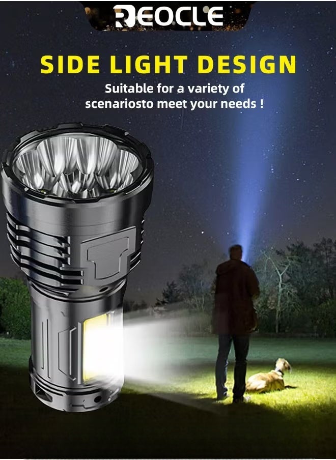 REOCLE Rechargeable LED Flashlights Powerful Torch with High Lumens & High Power & 5 Modes & IPX7 Waterproof & Long Lasting Powerful Handheld Flashlight for Camping Emergencies  - Image 3