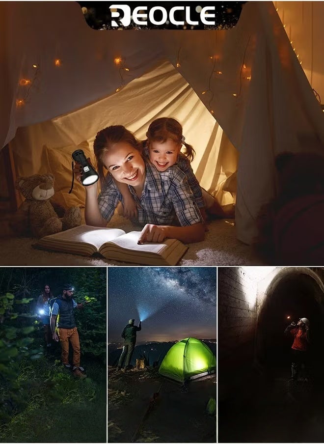 REOCLE Rechargeable LED Flashlights Powerful Torch with High Lumens & High Power & 5 Modes & IPX7 Waterproof & Long Lasting Powerful Handheld Flashlight for Camping Emergencies  - Image 5