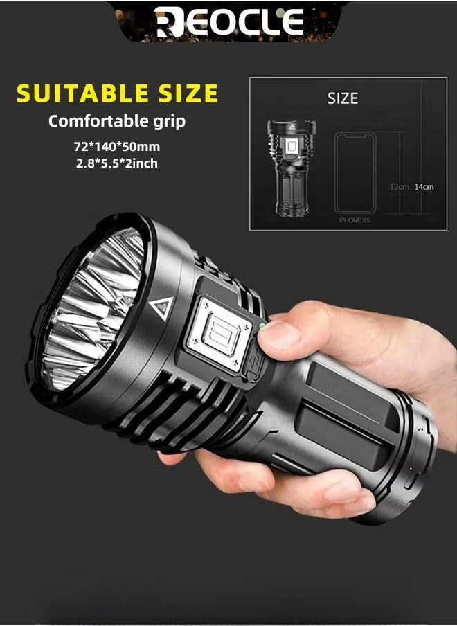 Rechargeable LED Flashlights Powerful Torch with High Lumens & High Power & 5 Modes & IPX7 Waterproof & Long Lasting Powerful Handheld Flashlight for Camping Emergencies