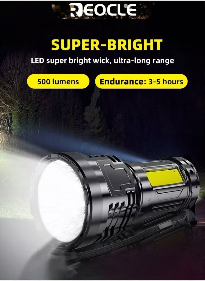 REOCLE Rechargeable LED Flashlights Powerful Torch with High Lumens & High Power & 5 Modes & IPX7 Waterproof & Long Lasting Powerful Handheld Flashlight for Camping Emergencies  - Image 4