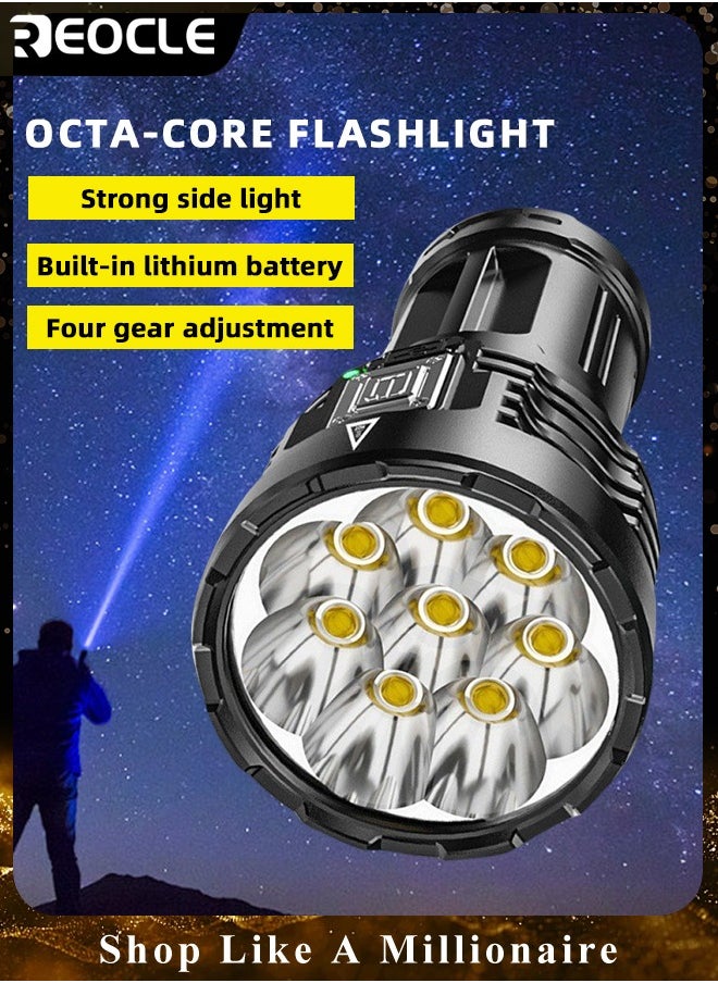 REOCLE - Rechargeable LED Flashlights Powerful Torch with High Lumens & High Power & 5 Modes & IPX7 Waterproof & Long Lasting Powerful Handheld Flashlight for Camping Emergencies - Image 1