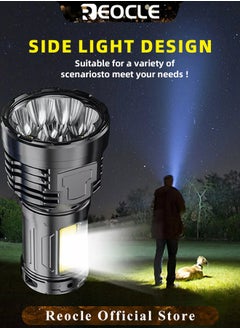 REOCLE Rechargeable LED Flashlights Powerful Torch with High Lumens & High Power & 5 Modes & IPX7 Waterproof & Long Lasting Powerful Handheld Flashlight for Camping Emergencies  - Image 3