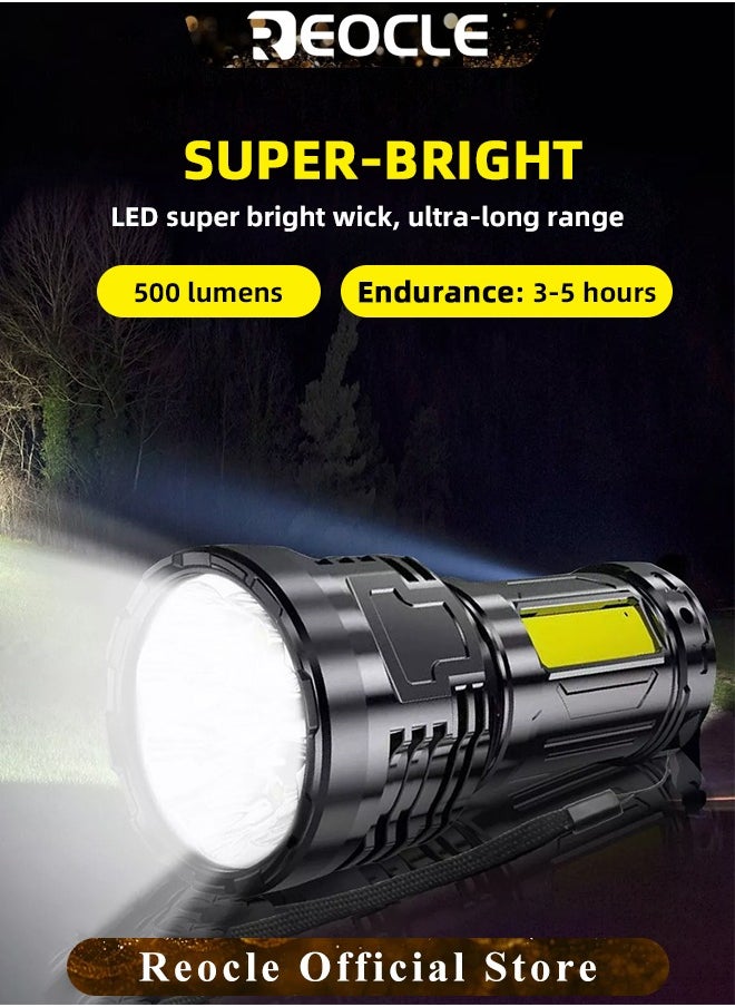 REOCLE - Rechargeable LED Flashlights Powerful Torch with High Lumens & High Power & 5 Modes & IPX7 Waterproof & Long Lasting Powerful Handheld Flashlight for Camping Emergencies - Image 1