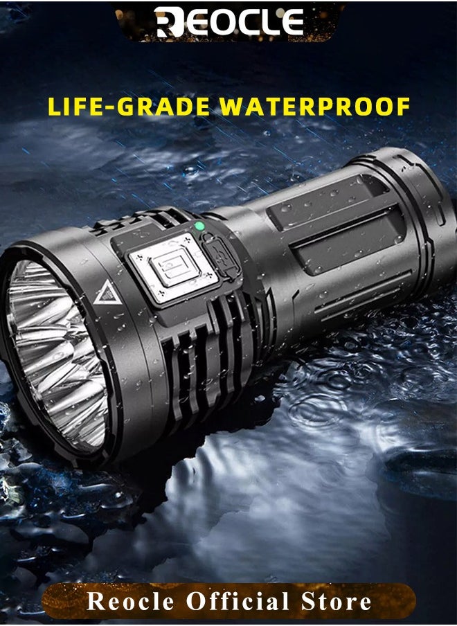 REOCLE - Rechargeable LED Flashlights Powerful Torch with High Lumens & High Power & 5 Modes & IPX7 Waterproof & Long Lasting Powerful Handheld Flashlight for Camping Emergencies - Image 1