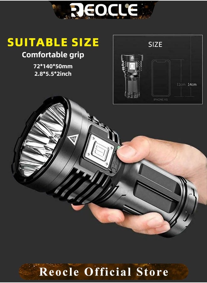 REOCLE - Rechargeable LED Flashlights Powerful Torch with High Lumens & High Power & 5 Modes & IPX7 Waterproof & Long Lasting Powerful Handheld Flashlight for Camping Emergencies - Image 1