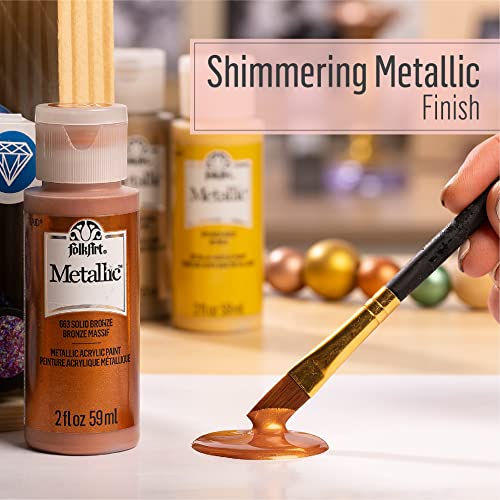 FolkArt Metallic Acrylic Paint in Assorted Colors (2 Ounce), 2588 Metalic Ice Blue - Image 5