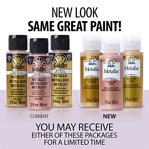 FolkArt Metallic Acrylic Paint in Assorted Colors (2 Ounce), 2588 Metalic Ice Blue - Image 3