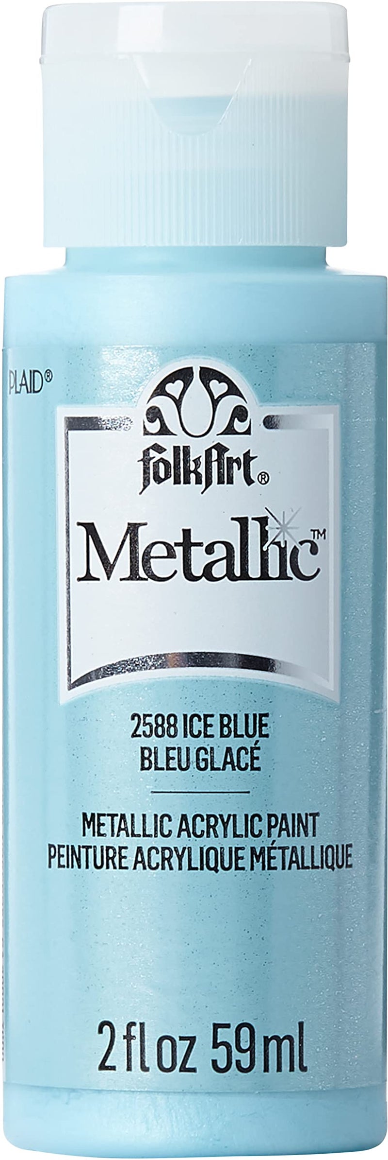 FolkArt Metallic Acrylic Paint in Assorted Colors (2 Ounce), 2588 Metalic Ice Blue - Image 1