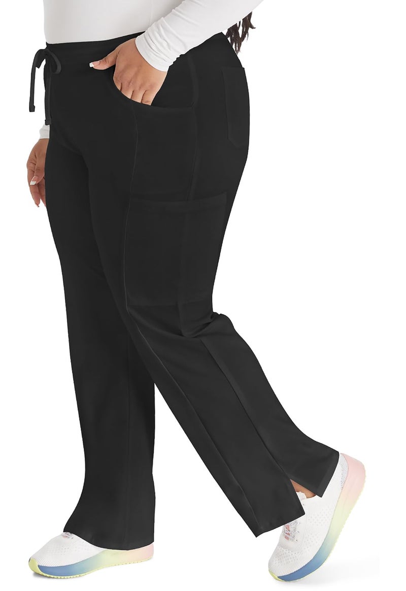 Dickies EDS Essentials Scrubs for Women, Drawstring Cargo Scrub Pants with Four-Way Stretch and Moisture Wicking Plus Size DK Black - Image 4