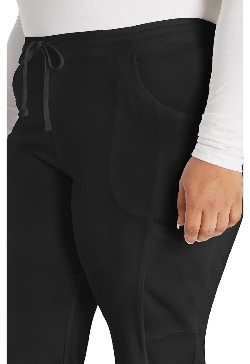 Dickies EDS Essentials Scrubs for Women, Drawstring Cargo Scrub Pants with Four-Way Stretch and Moisture Wicking Plus Size DK Black - Image 3