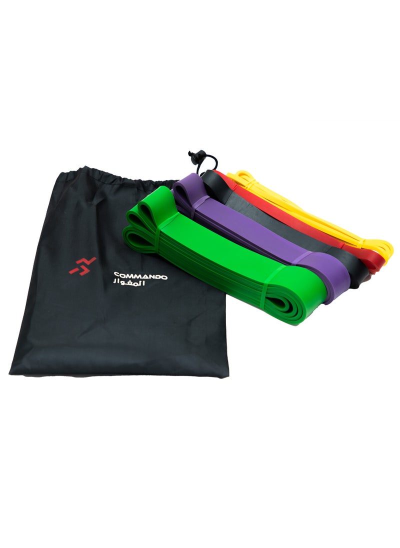 COMMANDO Resistance Band Set Of 5 Different Strengths  - Image 1