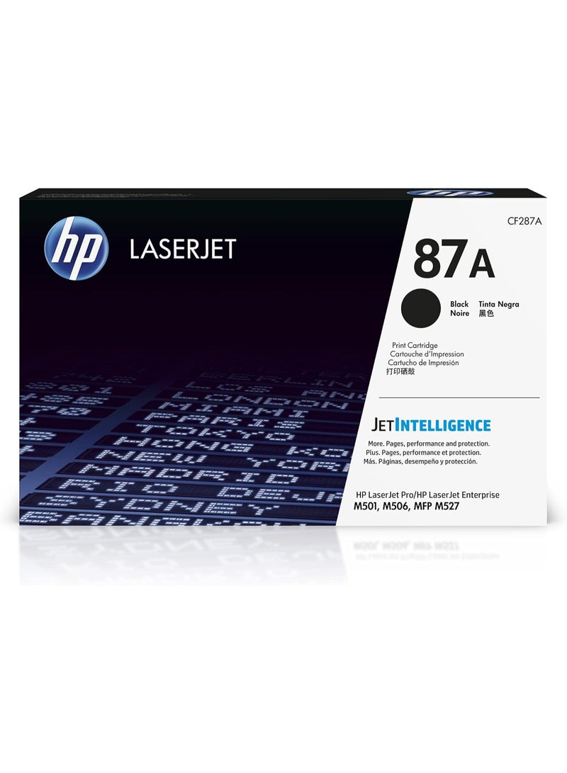 HP Toner HP 87A Black Original Laser Toner Cartridge | CF287A | Compatible with HP LaserJet Enterprise M506 & M527 Series Printers | High Quality Sharp Black Prints - Image 1