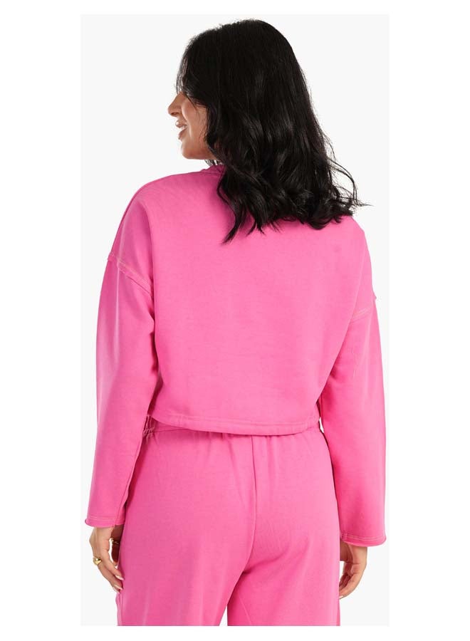 Carina Cropped Plain Lounge Sweatshirt - Image 3