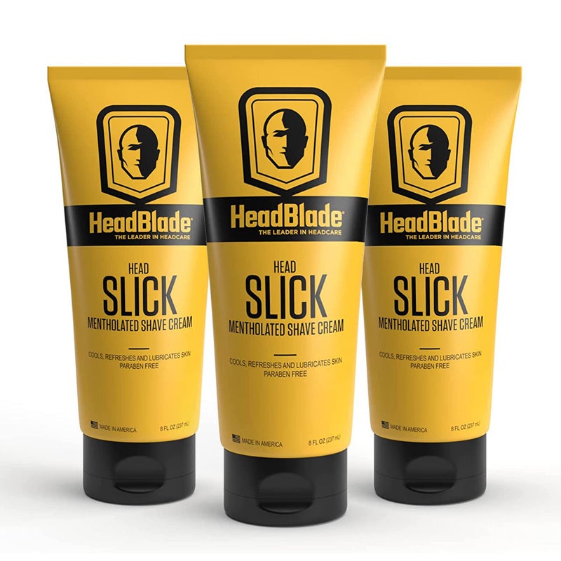 HeadBlade HeadSlick Shave Cream 8 oz for Smooth Head shaving for Bald Men, Helps with Irritation, Redness, & Razor Burn (3pk) - Image 1