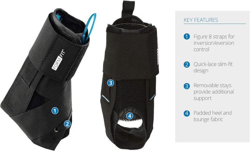 Ossur FormFit Ankle Brace with Speedlace  Figure 8 Straps  Single Pull Closure  Removable SemiRigid Stays  Ankle Immobilization Post Injury or Prophylactic Use  Durable Material  Small - Image 2