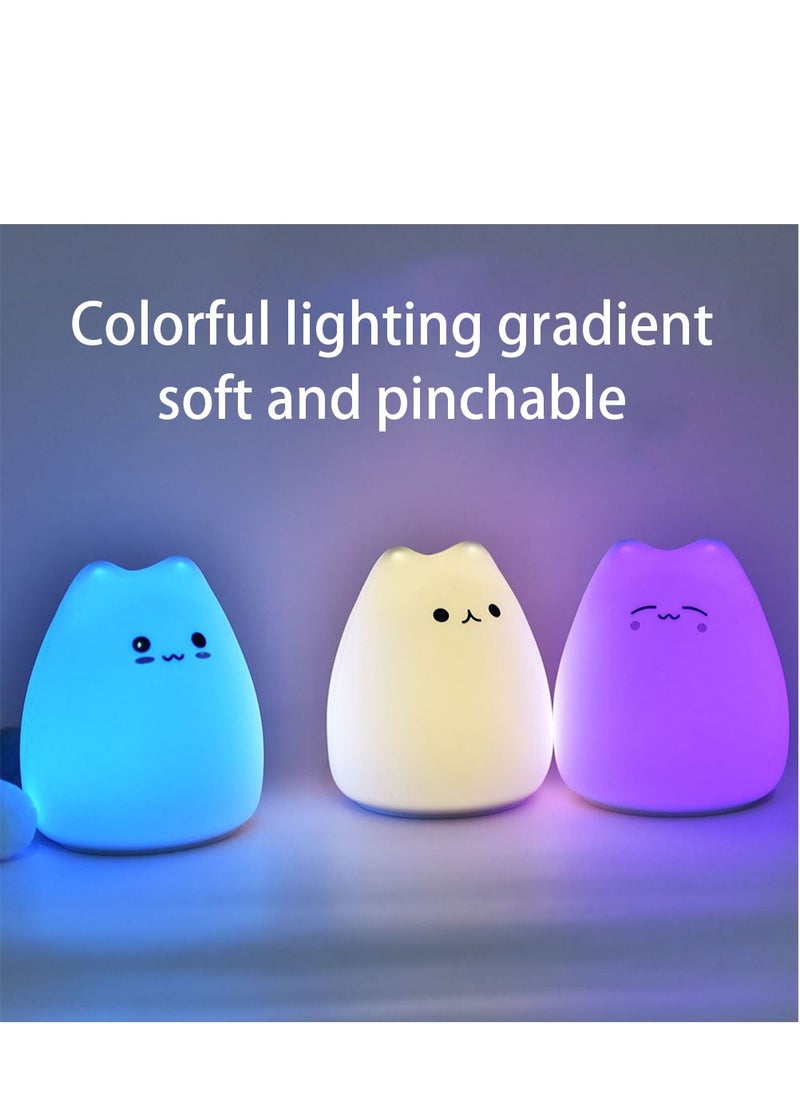 Arabest - Silicone night light, cute cat, colorful color changing clapping light (Clever cat) - Image 1