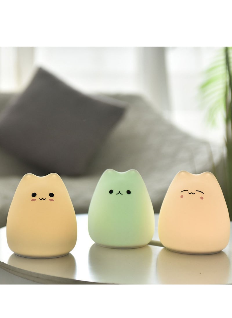 Arabest - Silicone night light, cute cat, colorful color changing clapping light (Clever cat) - Image 1