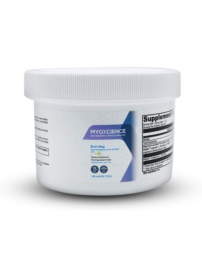 MYOXCIENCE Brain Mag Magnesium L-threonate Magtein & Magnesium glycinate Powder (Unflavored)  - Image 1