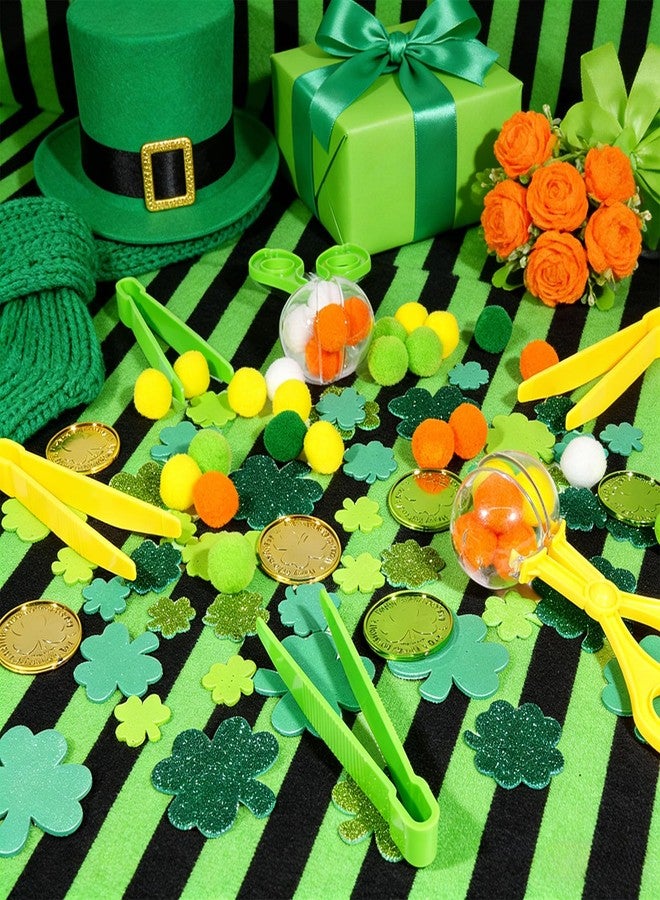 Bbiamsleep 328 Pcs St. Patrick Day Sensory Bin Filler Spring Sensory Bin Items Fine Motor Skills Include Shamrock Stickers and St. Patrick's Decor for Sorting Counting Training - Image 3