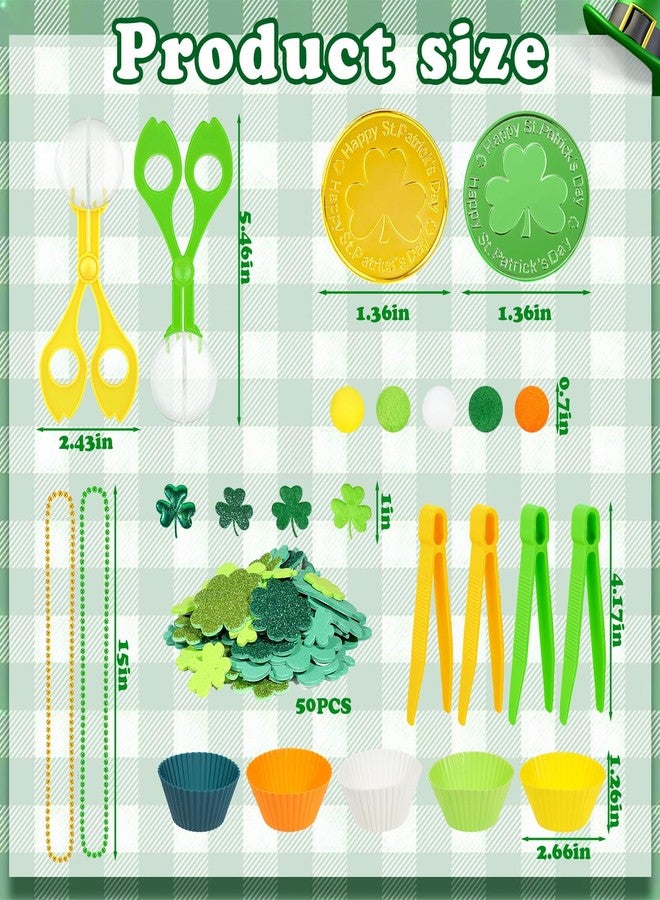 Bbiamsleep 328 Pcs St. Patrick Day Sensory Bin Filler Spring Sensory Bin Items Fine Motor Skills Include Shamrock Stickers and St. Patrick's Decor for Sorting Counting Training - Image 2