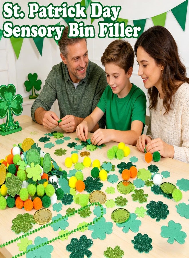 Bbiamsleep 328 Pcs St. Patrick Day Sensory Bin Filler Spring Sensory Bin Items Fine Motor Skills Include Shamrock Stickers and St. Patrick's Decor for Sorting Counting Training - Image 4