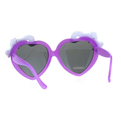 SA106 Children Size Girls Rainbow Unicorn Heart Shape Sunglasses Purple - Image 4