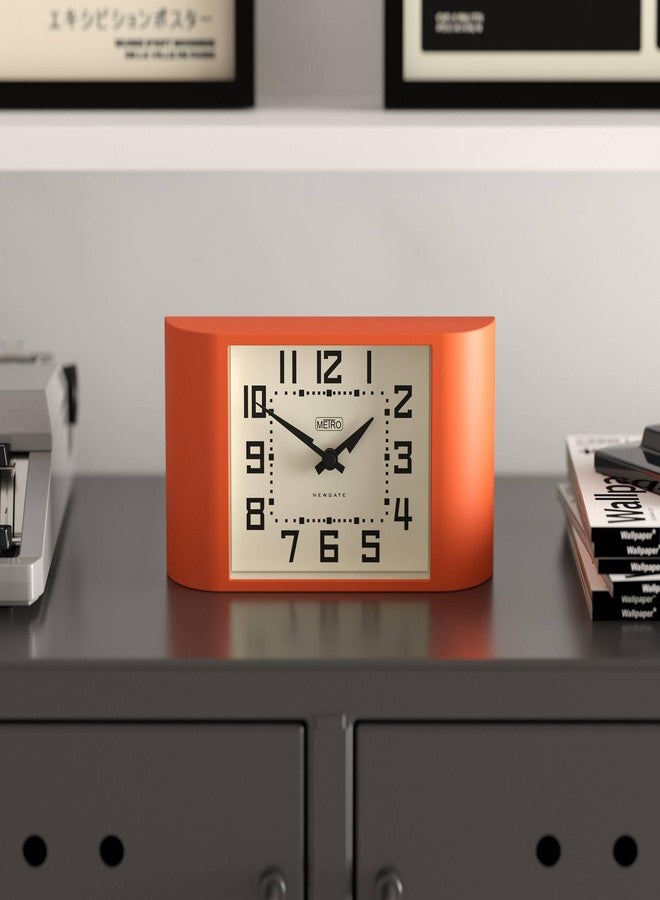 NEWGATE® Mini Metro Desk Clock | Retro Mantel Clock | Orange | Mid Century Style for Desk, Table top, Shelf or Bedside - Image 3