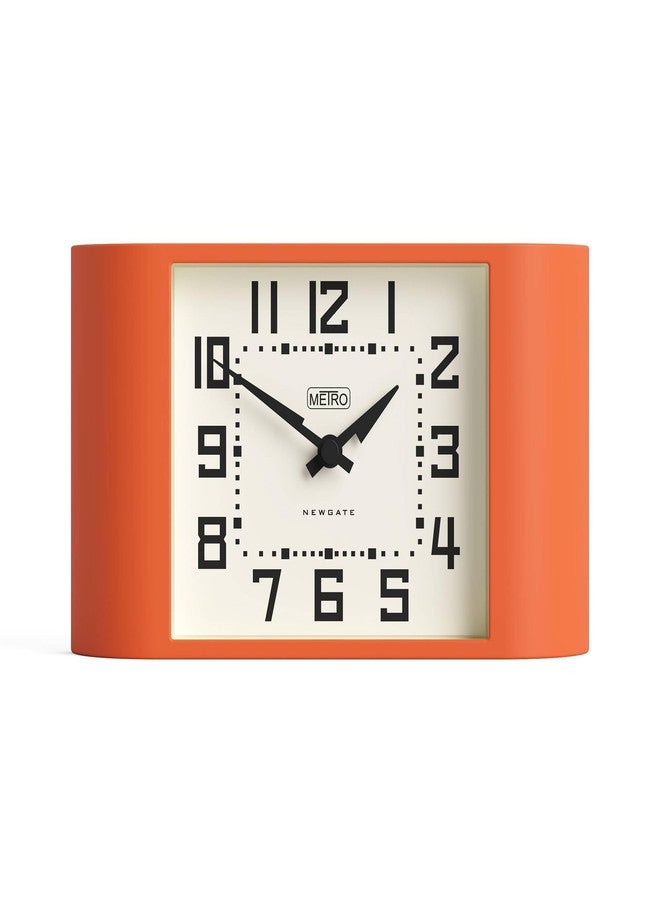 NEWGATE® Mini Metro Desk Clock | Retro Mantel Clock | Orange | Mid Century Style for Desk, Table top, Shelf or Bedside - Image 1
