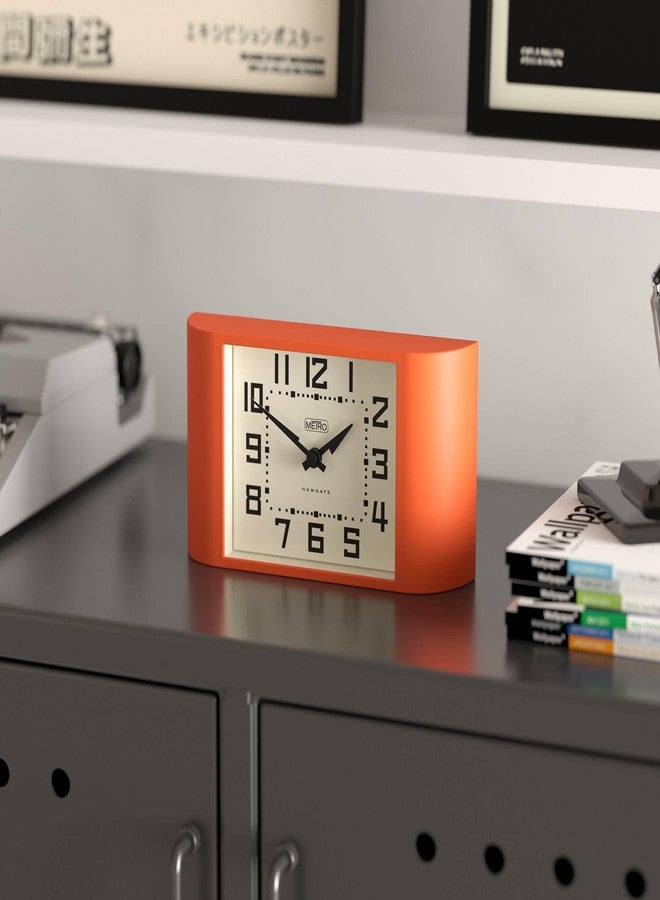 NEWGATE® Mini Metro Desk Clock | Retro Mantel Clock | Orange | Mid Century Style for Desk, Table top, Shelf or Bedside - Image 5