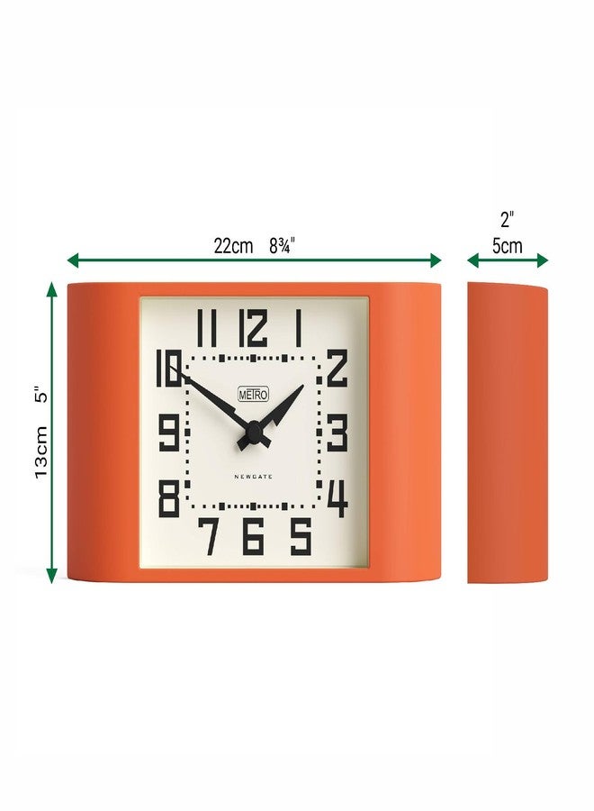 NEWGATE® Mini Metro Desk Clock | Retro Mantel Clock | Orange | Mid Century Style for Desk, Table top, Shelf or Bedside - Image 4