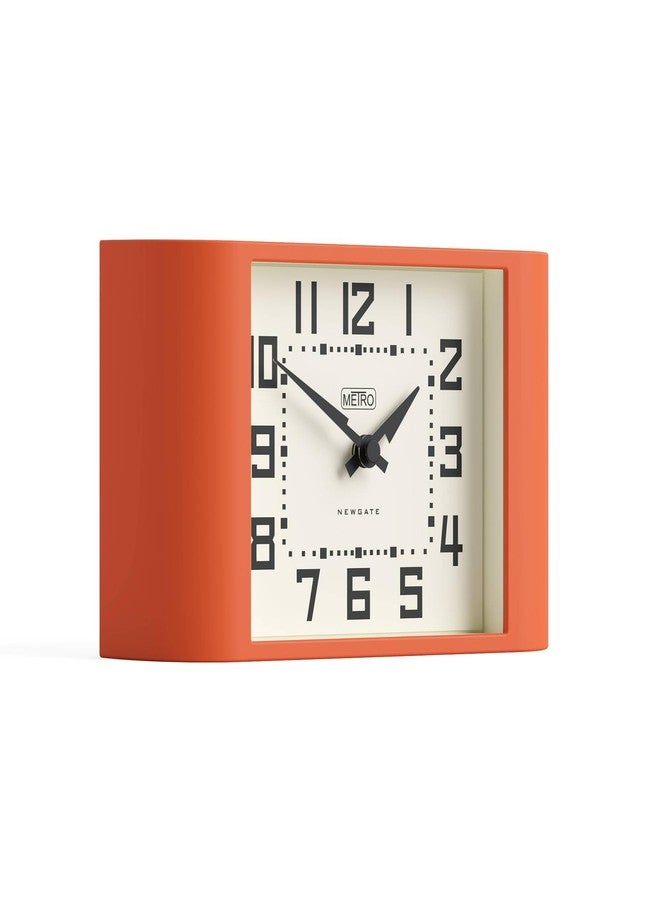 NEWGATE® Mini Metro Desk Clock | Retro Mantel Clock | Orange | Mid Century Style for Desk, Table top, Shelf or Bedside - Image 2