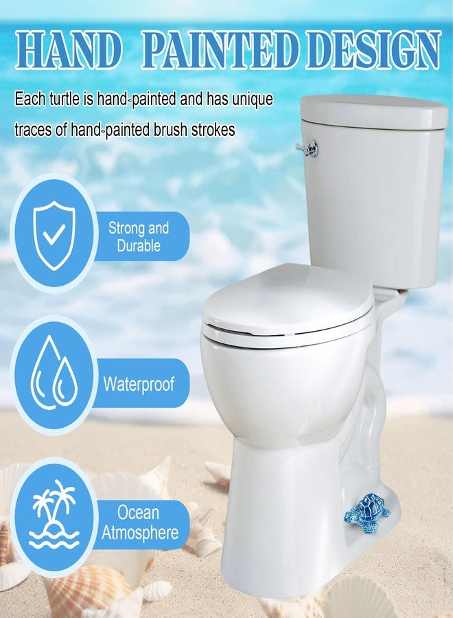 Leinuosen 4 Pcs Turtle Toilet Bolt Covers Decorative Cute Turtles Toilet Bolt Caps Sea Turtle Bathroom Accessories Decor, Toilets Bolts Caps Decorative for Home Beach House Easy to Install - Image 5