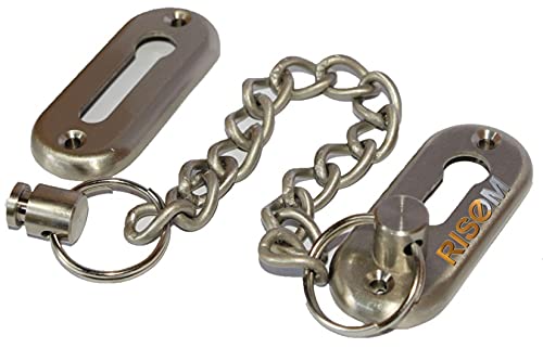 RiseOm Lite Door Chain Lock of BrassDoor Security Chain GuardLatch Lock for Inside Door Pack of 10 Silver Lite Chain - Image 2
