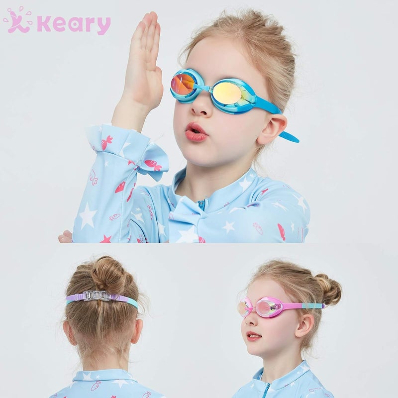 Keary Kids Swim Goggles for Toddler Kids Youth(3-12),Anti-Fog Waterproof Anti-UV Clear Vision Water Pool Goggles - Image 5