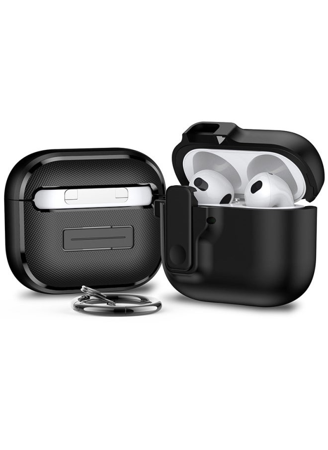 Generic - Elastic Cover Airpods 4 Generation Protective Cover Drop-resistant 2024 Suitable For Apple Earphone Case Simple Airpods Case-Color:Black-Applicable Models:Airpods 1/2 Generation - Image 1