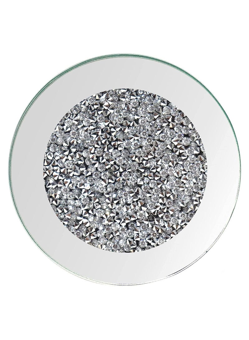 Y&D Glass Mirrored Coaster 4 PCS Crushed Diamond Cup Mat Decor on Tabletop for Tools Dining Table - Image 5