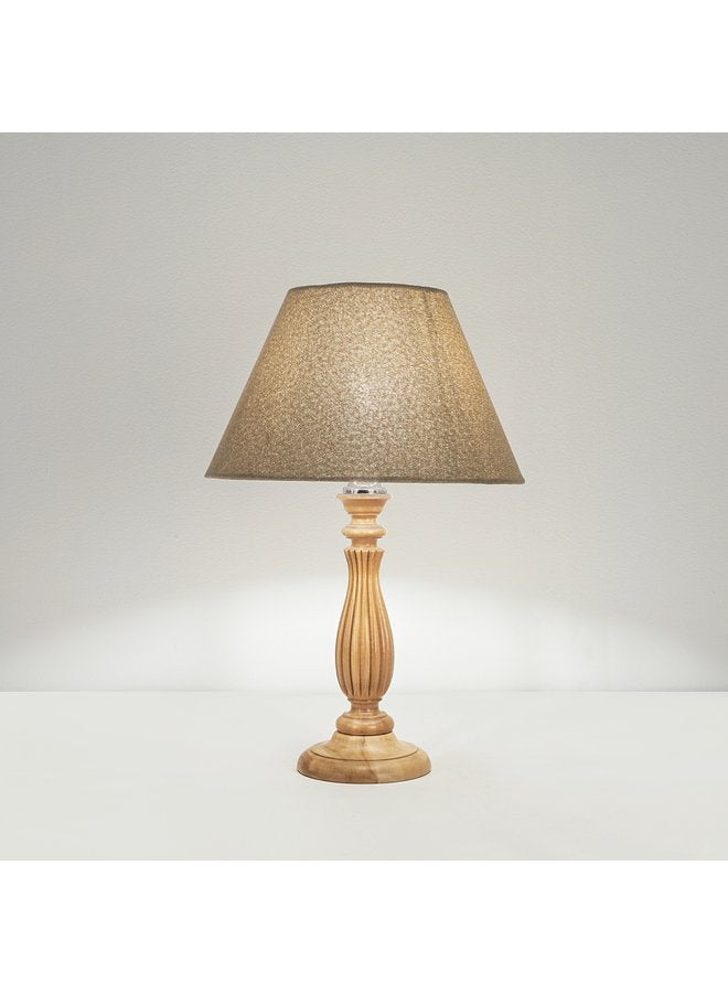 تبس هوم لمب مصباح طاولة معدني - بني