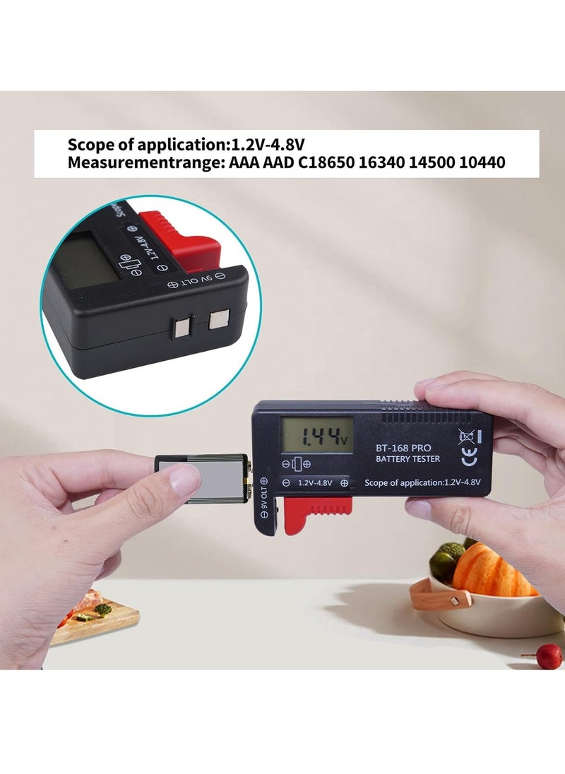 Generic - Battery Tester Checker, Digital Display Battery Tester Checker for 9V 1.5V, AA AAA C D Button Cell Batteries Checker, Small Volt Checker for All Batteries DT168 Pro -1Pack - Image 1