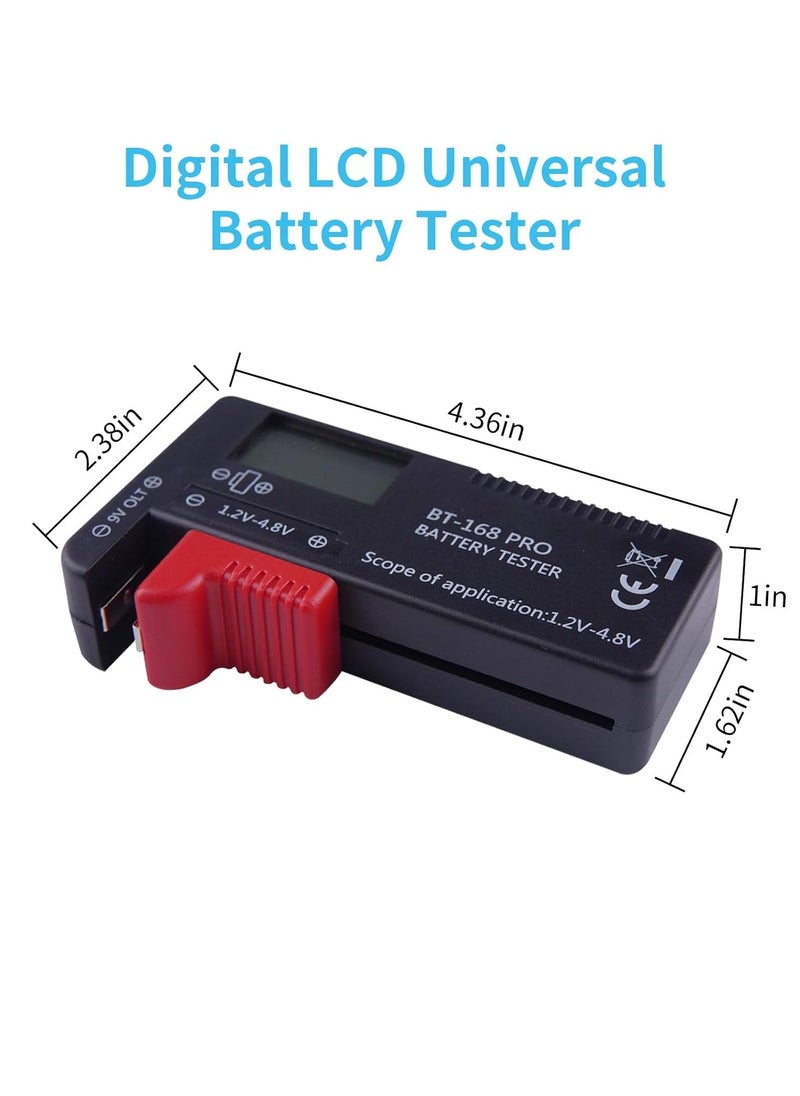 Generic - Battery Tester Checker, Digital Display Battery Tester Checker for 9V 1.5V, AA AAA C D Button Cell Batteries Checker, Small Volt Checker for All Batteries DT168 Pro -1Pack - Image 1