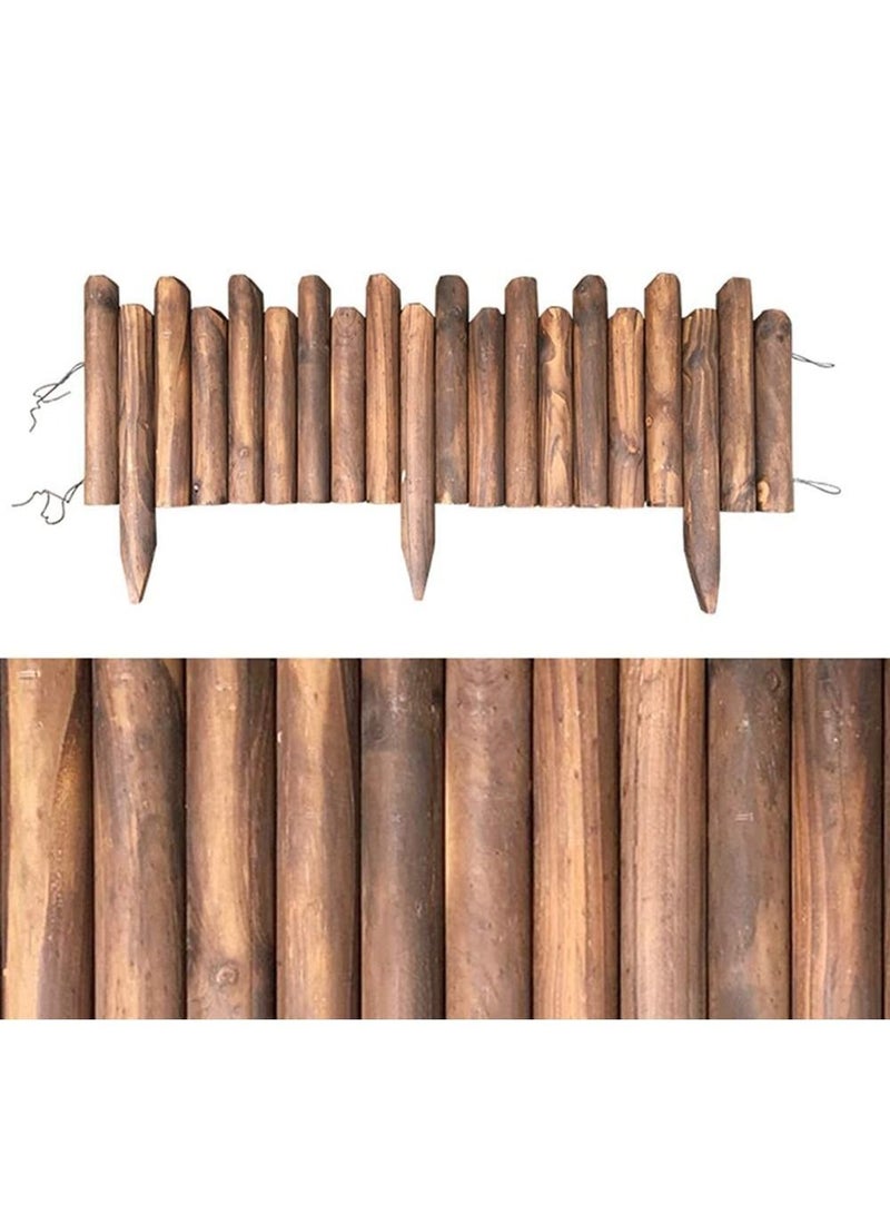 Generic FFD Wooden Garden Fence Panels Lawn Edging Picket Fence Roll Border Easy Plug in Fence Palisade Corrosion Resistant - Image 1