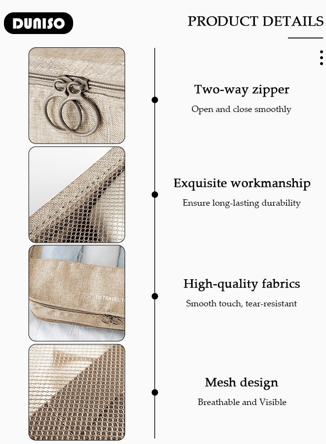 DUNISO 7 Piece Travel Organizer Bags for Luggage, Waterproof and Durable Travel Bags, Packing Cubes for Travel, Compression Cubes for Suitcases, Travel Bags for Clothes, Toiletries, Clothing, Underwear - Image 2